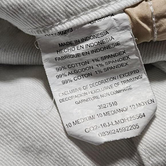 Lee White Denim Skirt Size Medium Y2K Fashion Button Front Pencil Midi Jean - Picture 5 of 5